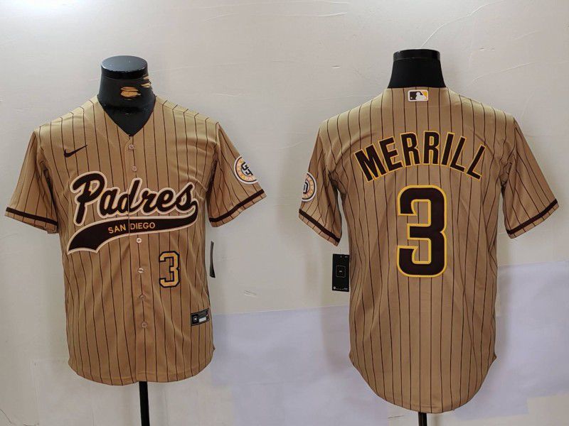 Men San Diego Padres #3 Merrill Brown Joint Name 2024 Nike MLB Jersey style 9011